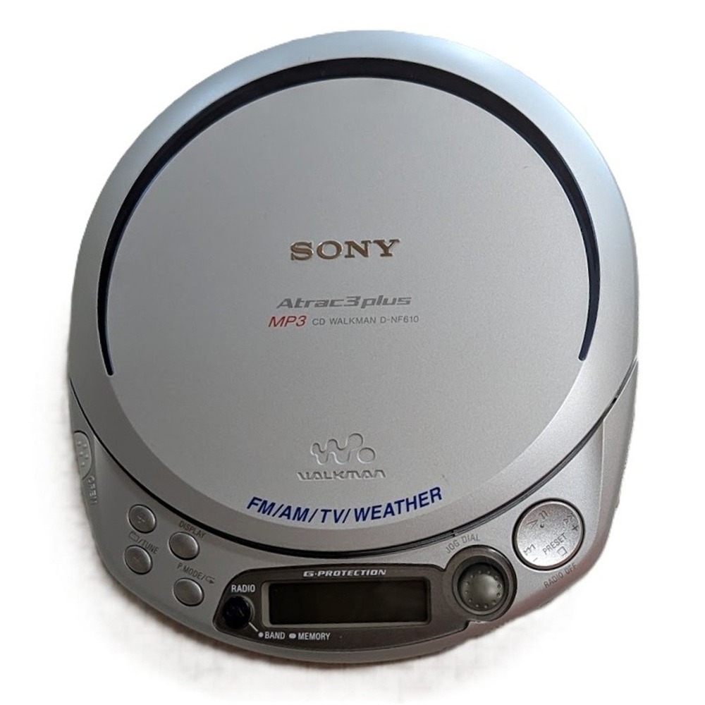 Sony Atrac3plus MP3 CD Walkman D-NF610 FM/AM/TV Weather, Working Condition